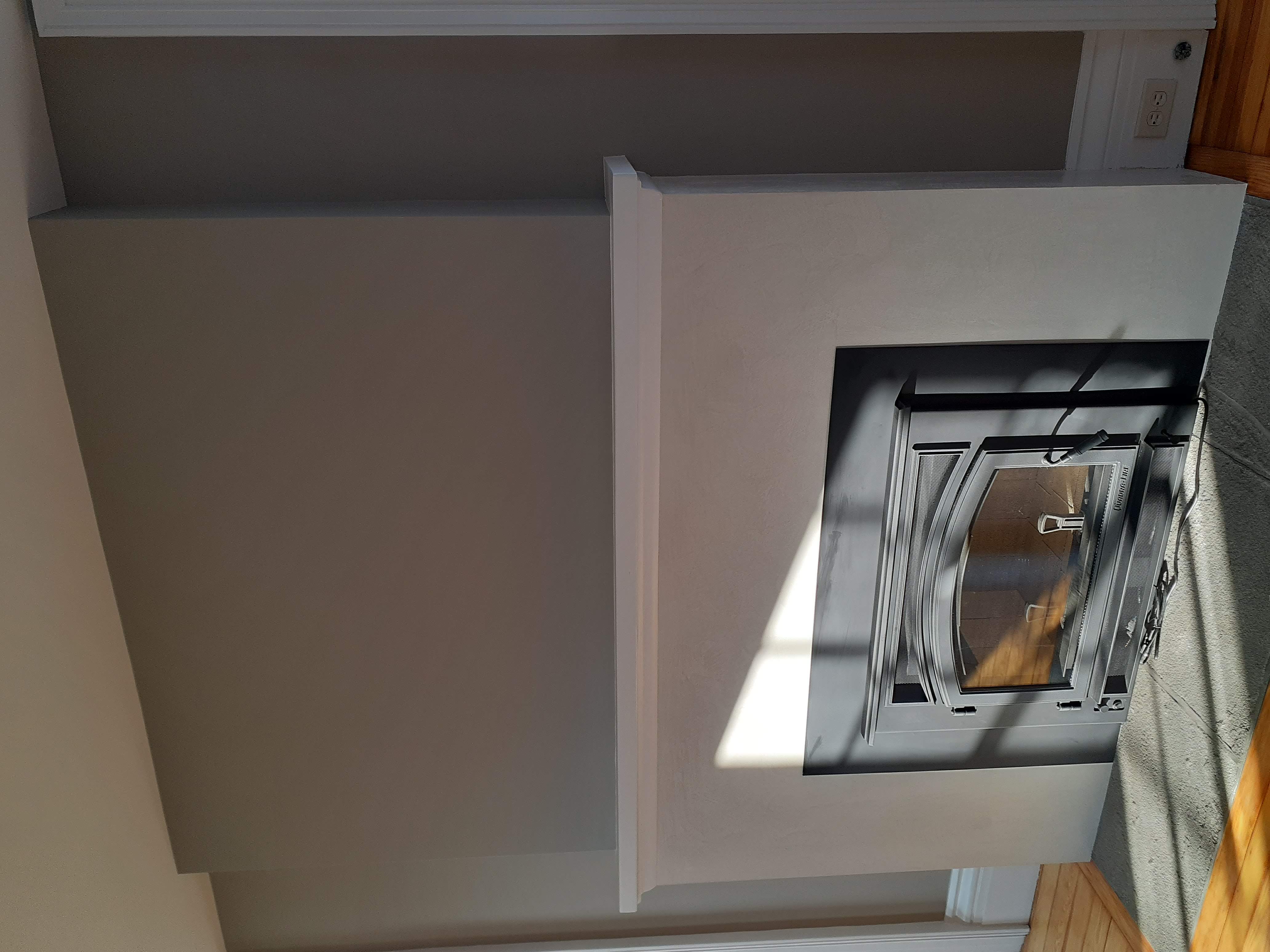 Matte Venetian on fireplace